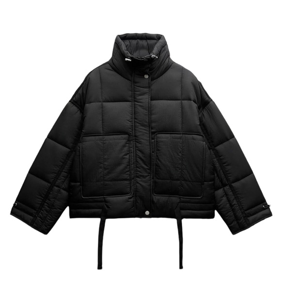 Zara Jackets & Blazers - ZARA • Black Puffer Water Repellent Anorak ZW Collection Jacket Coat